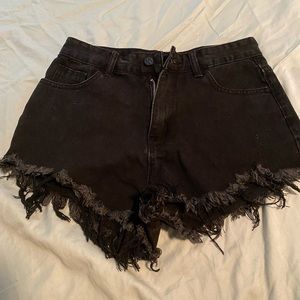 High waisted black shorts
